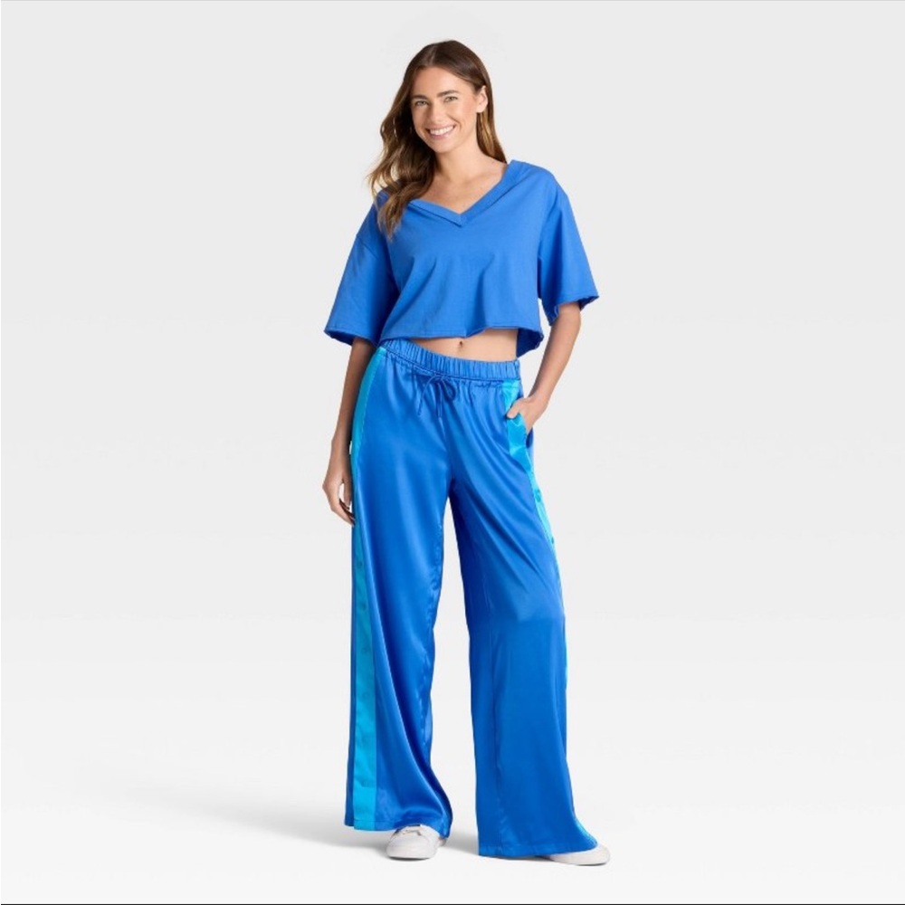 Women's Low-Rise Satin Tear Away Track
Pants - JoyLab Blue Or Pink NWT
